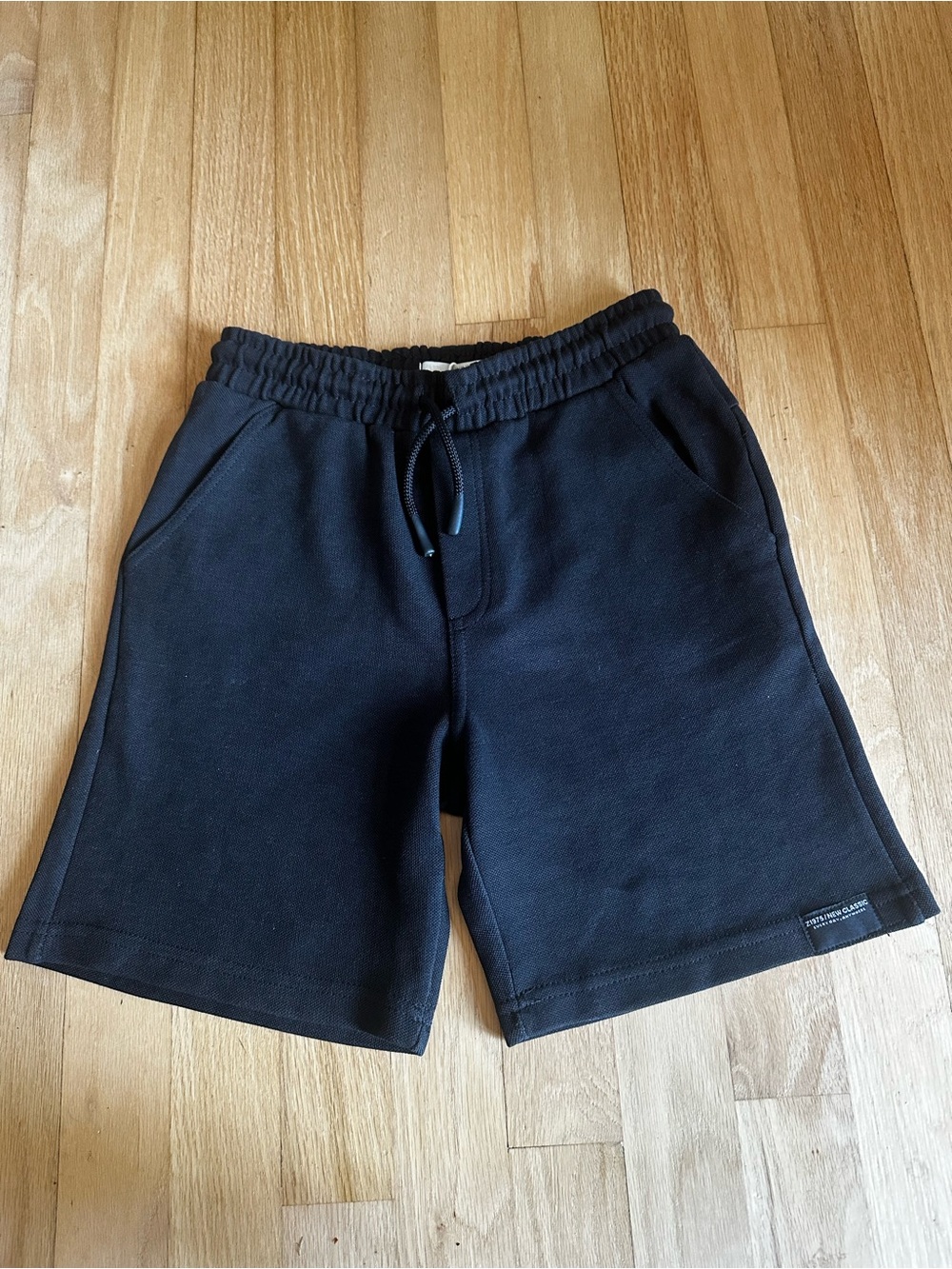 NWT Zara boys Black Athletic comfort Drawstring Shorts